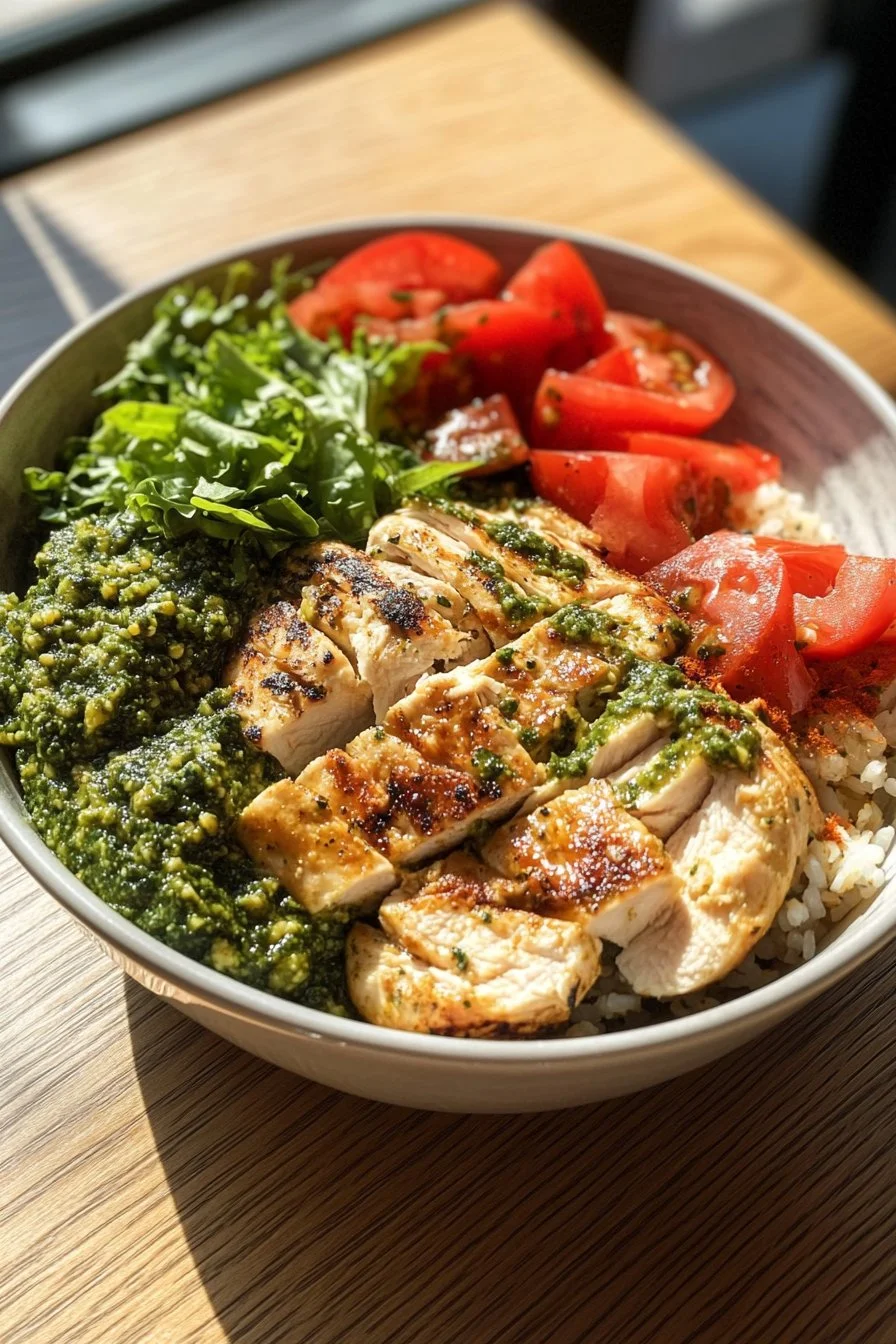 Copycat Sweetgreen Chicken Pesto Parm Bowl