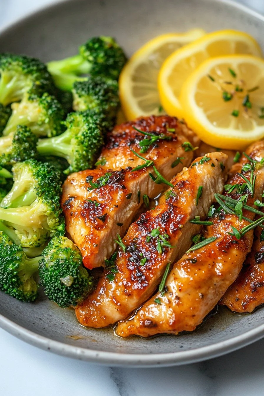 Cowboy Butter Lemon Bowtie Chicken with Broccoli
