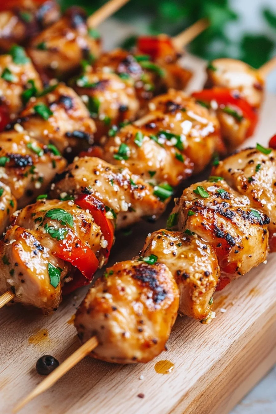 Garlic Parmesan Chicken Skewers