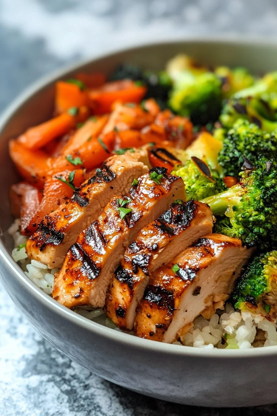 Grilled Chicken and Broccoli Bowls