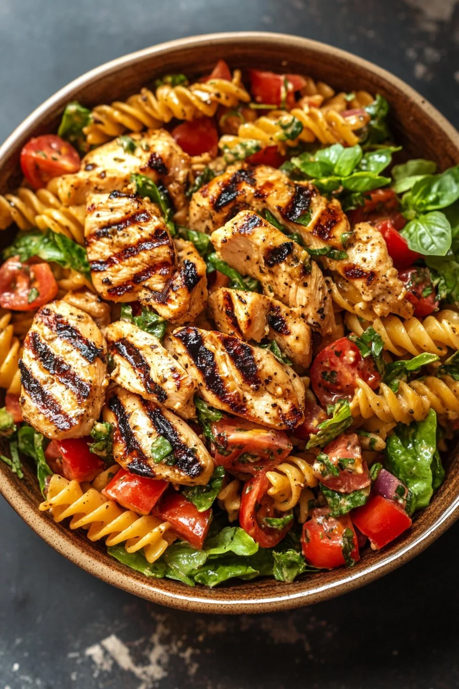 Grilled Chicken Pasta Salad with Balsamic Vinaigrette