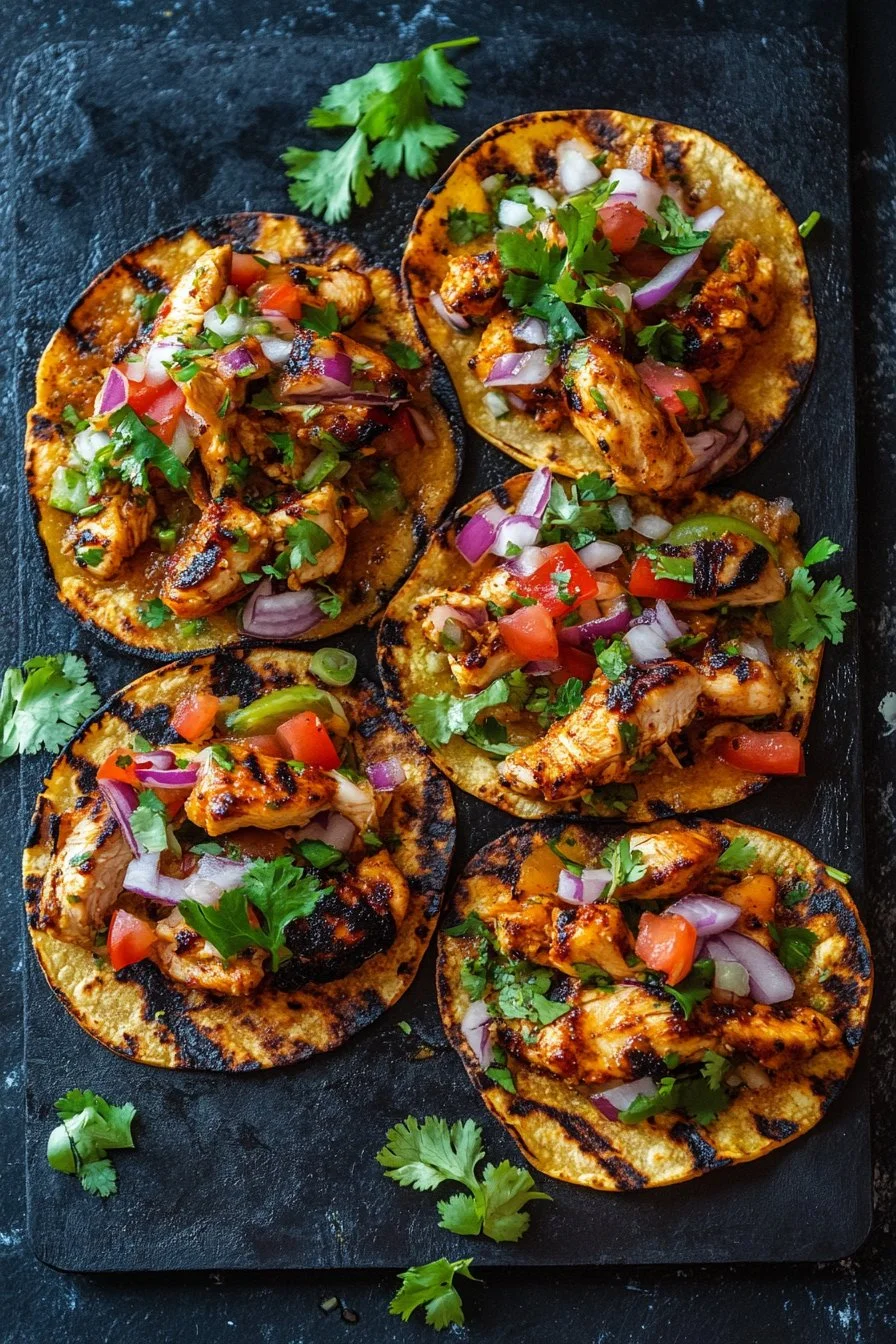 Grilled Spicy Mexican Chicken Tostadas