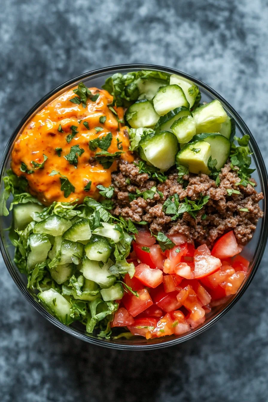 High-Protein Cheeseburger Bowls 4 High-Protein Cheeseburger Bowls