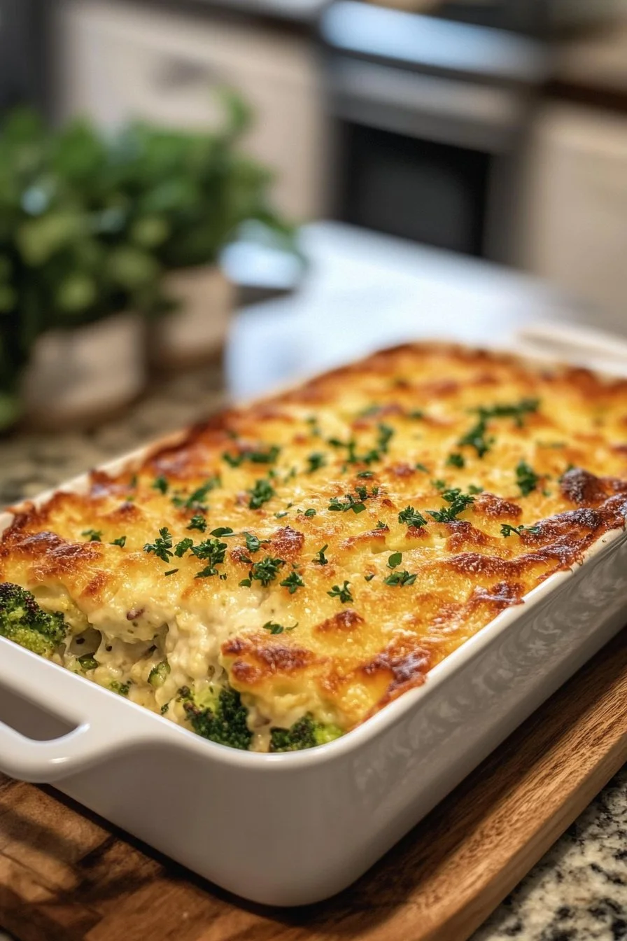 Indulgent Keto Broccoli and Cauliflower Au Gratin With Sausage