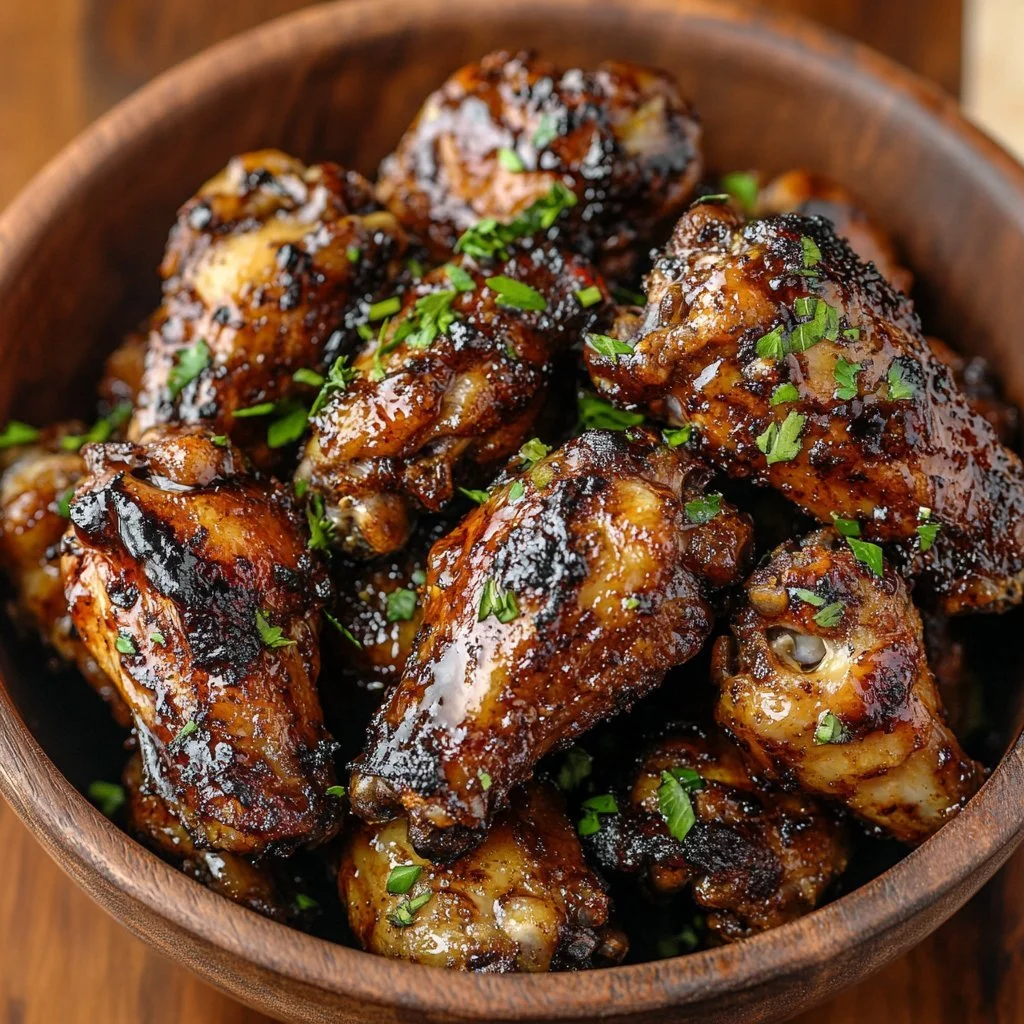 Delicious jerk chicken wings served with spicy dipping sauce.