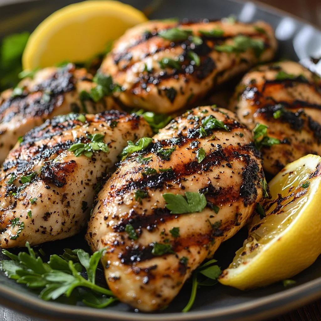 Lemon Garlic Chicken marinade ingredients and preparation step