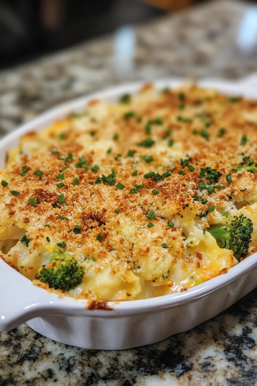 Loaded Cauliflower and Broccoli Casserole
