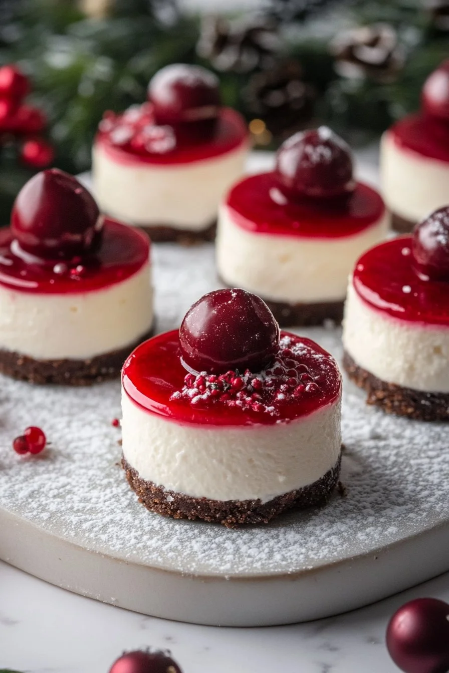 Mini Christmas Cheesecakes