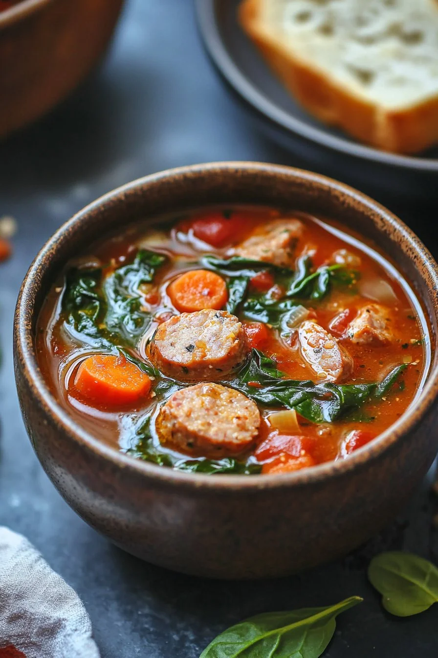 Sausage & Spinach Soup