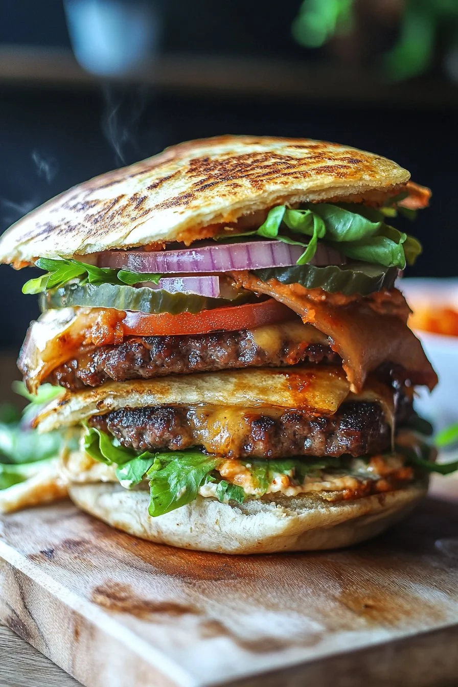Sizzling Blackstone Quesadilla Burger 4 Sizzling Blackstone Quesadilla Burger