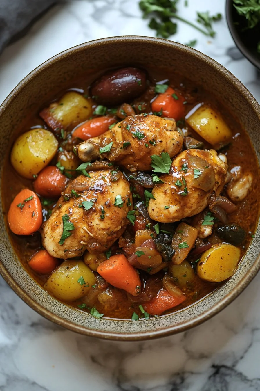 Slow Cooker Garlic Butter Chicken and Veggies