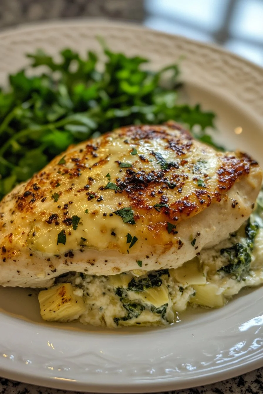 Spinach Artichoke Chicken with Cottage Cheese