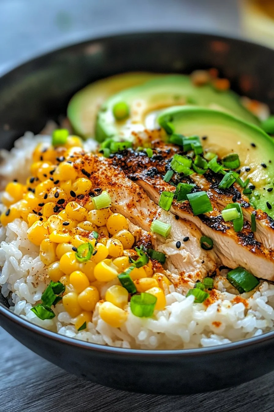 Street Corn Chicken Rice Bowl