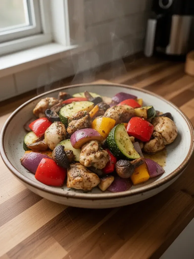 10 Minute Roasted Chicken and Vegetables - Air Fryer Recipe