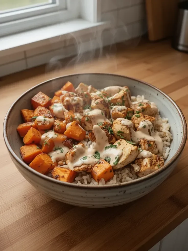 Chicken and Sweet Potato Rice Bowl