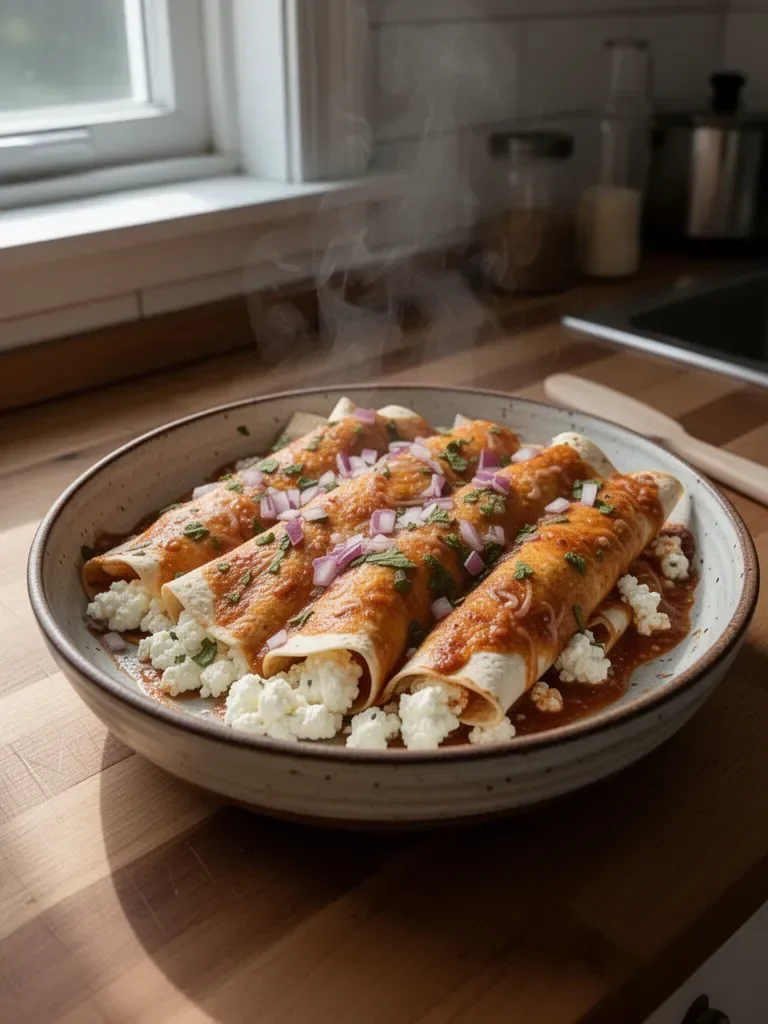 Cottage Cheese Chicken Enchiladas (High Protein)