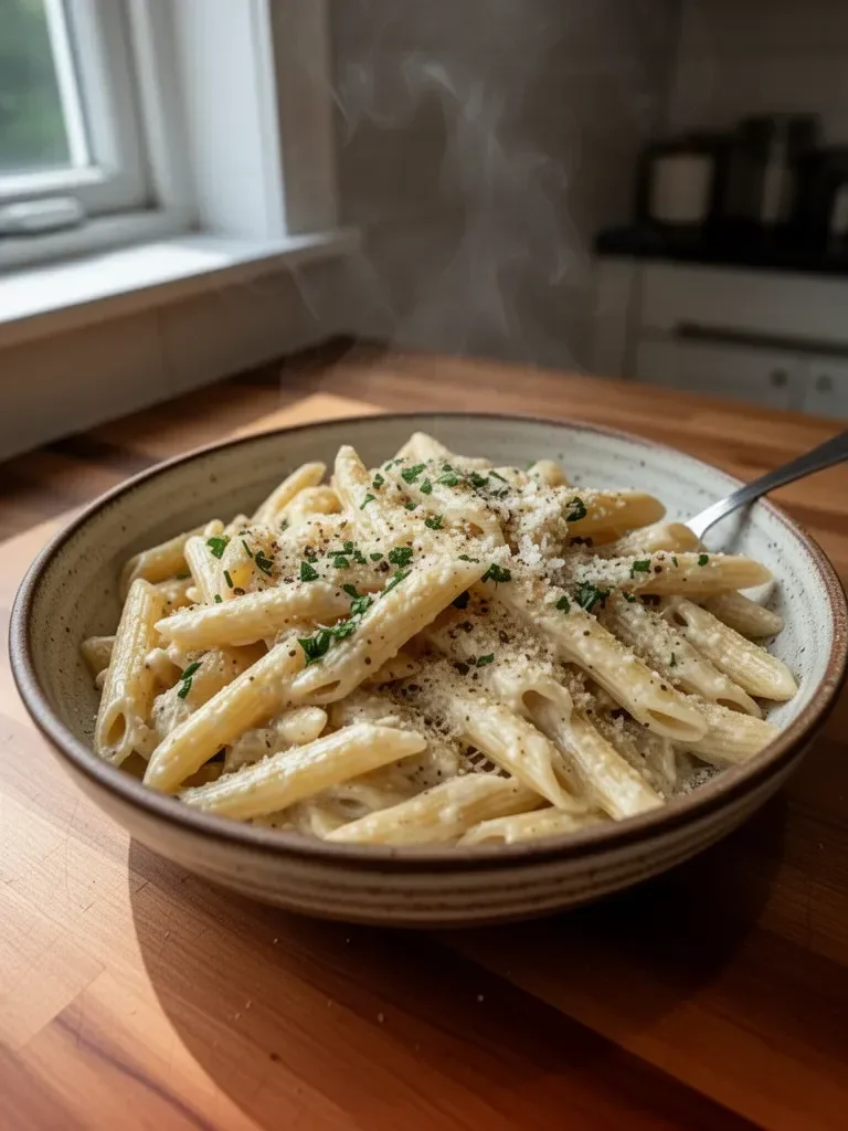 Creamy Garlic Penne Pasta