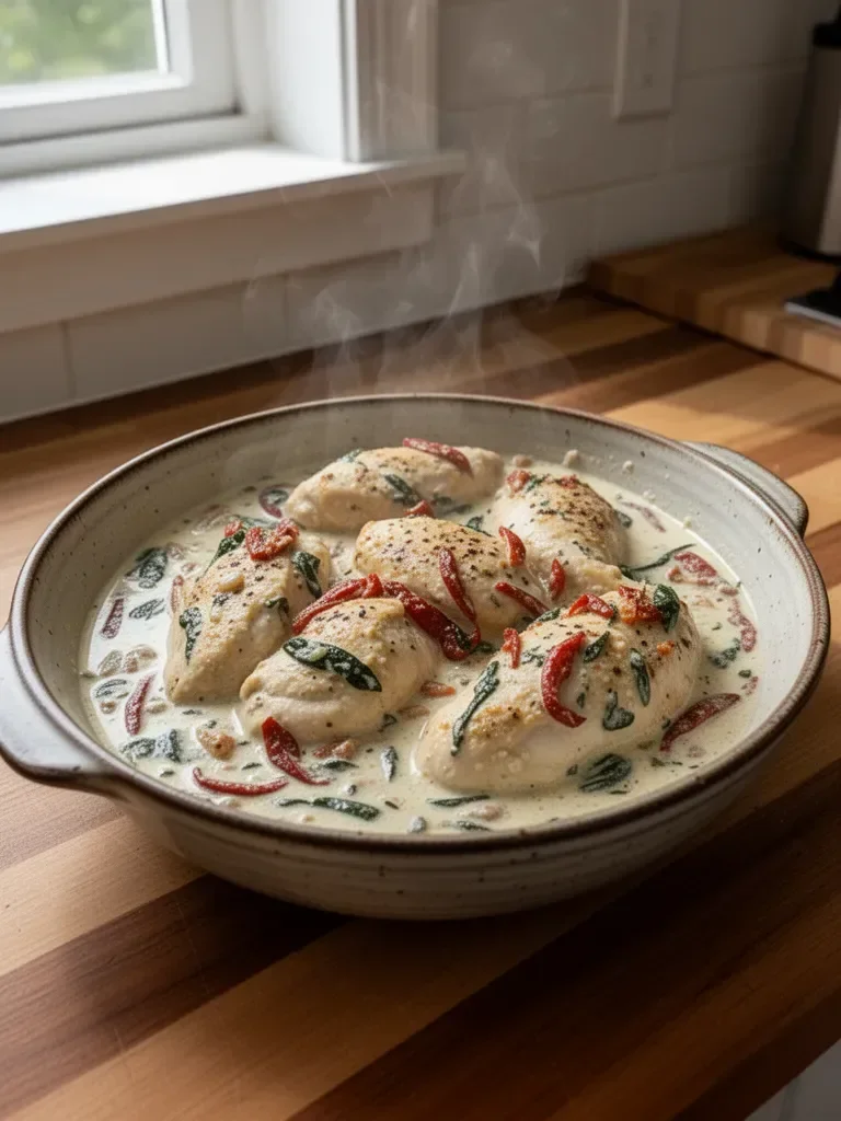 Creamy Tuscan Garlic Chicken Skillet