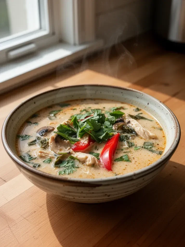 Crockpot Thai Coconut Chicken Soup