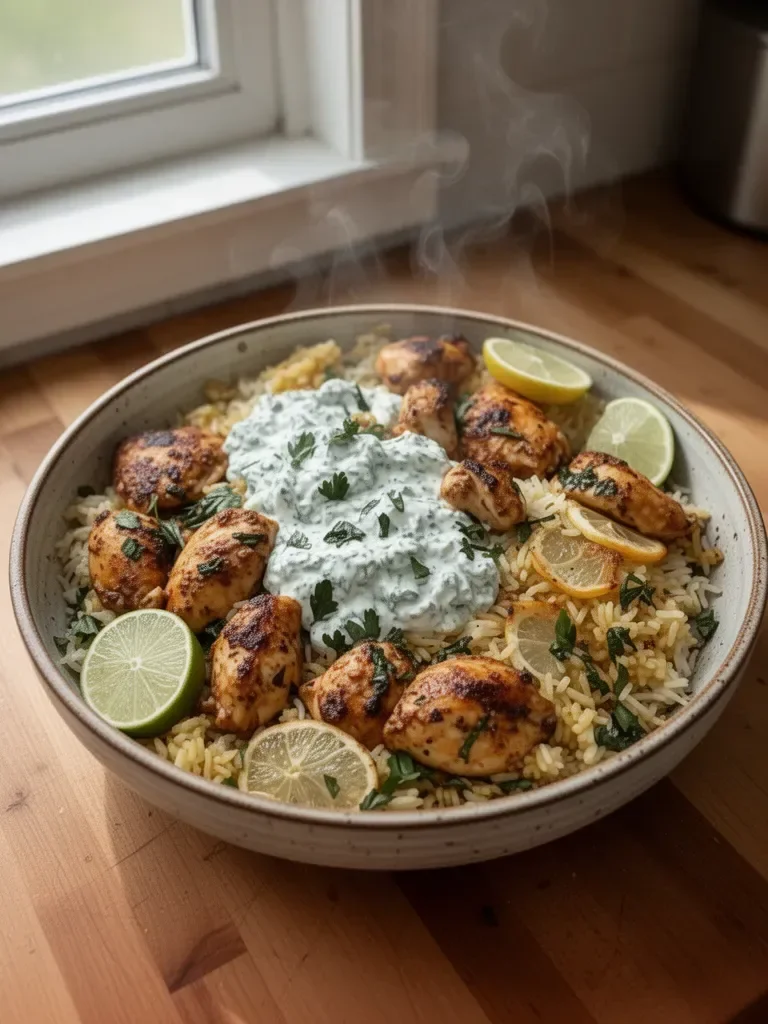 Dump and Bake Chicken Tzatziki Rice