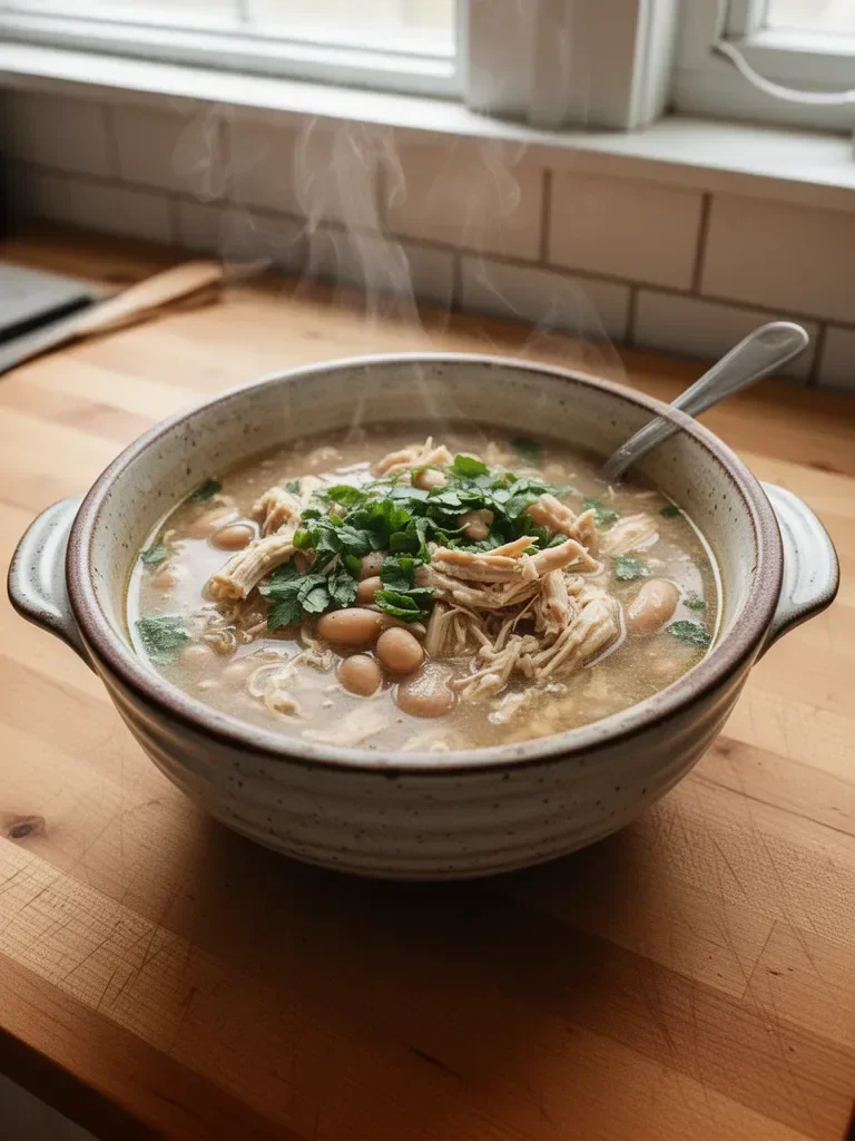 Easy Crockpot White Chicken Chili Soup