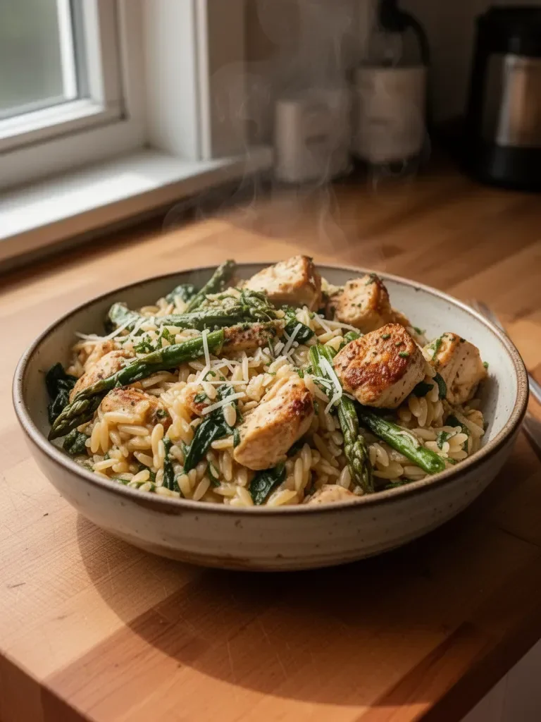 Easy High Protein Chicken Orzo