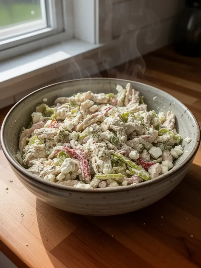 Easy High Protein Feta Chicken Salad
