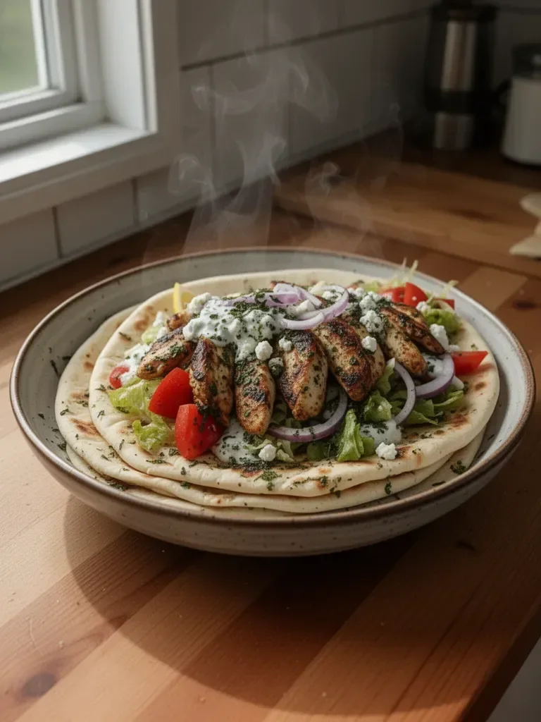 Greek Chicken Gyros with Lemon-Herb Marinade
