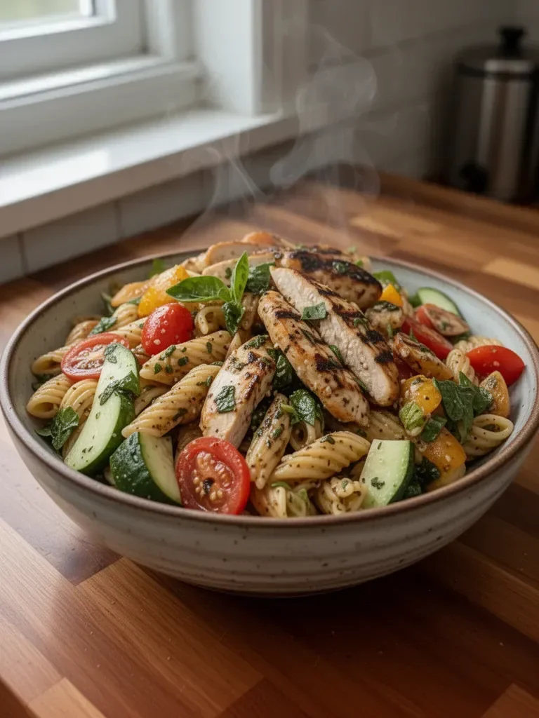 Grilled Chicken Pasta Salad with Balsamic Vinaigrette