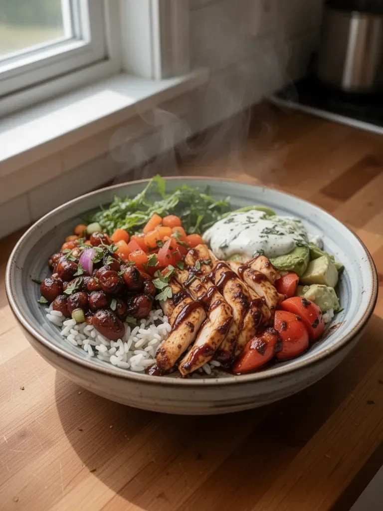 High Protein BBQ Chicken Ranch Bowl