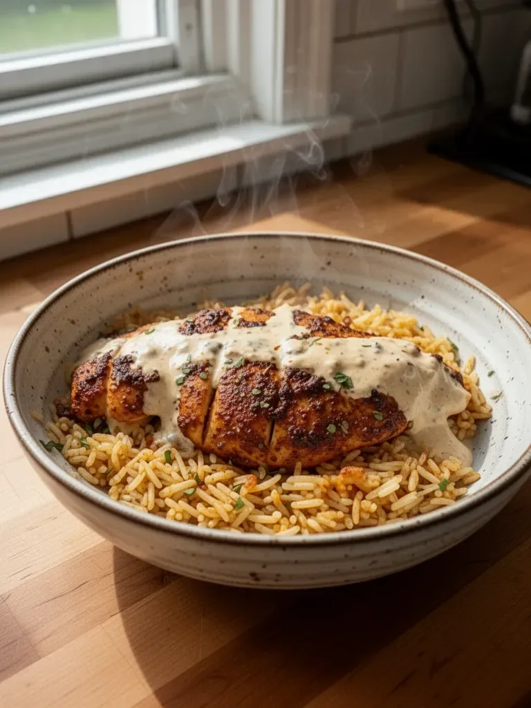 High Protein Creamy Cajun Chicken & Rice