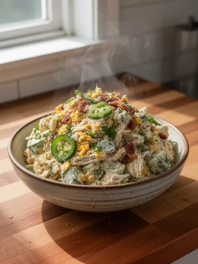 High Protein Jalapeno Popper Chicken Salad