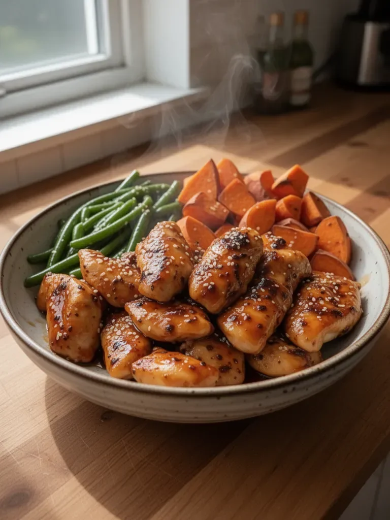 Honey Garlic Chicken and Sweet Potatoes