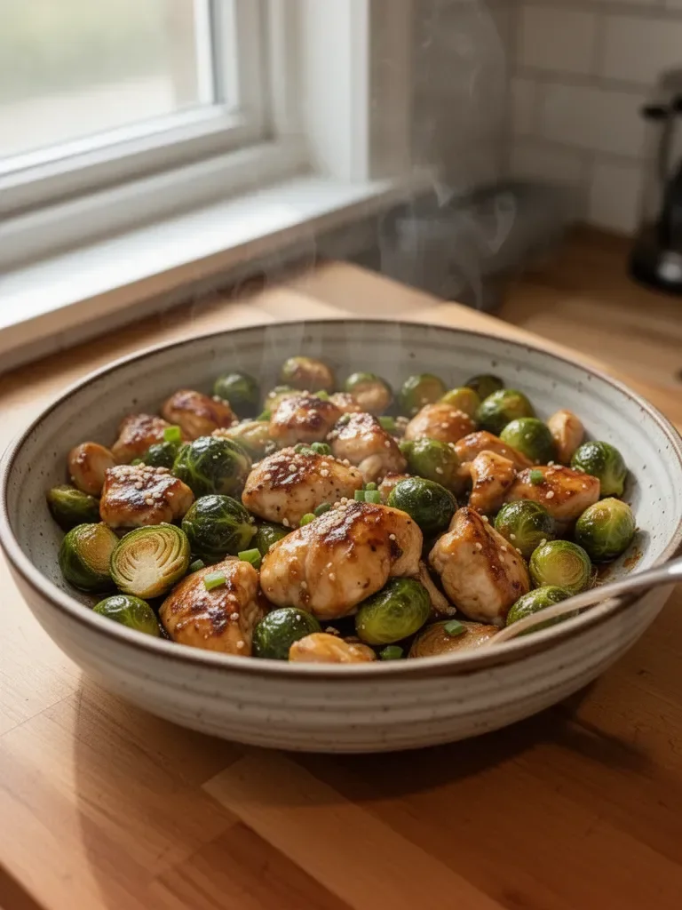Honey-Garlic Chicken & Brussels Sprouts Skillet