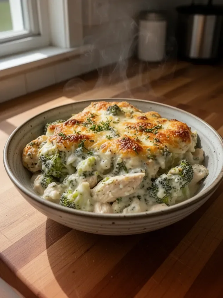 Keto Chicken Alfredo Broccoli Bake