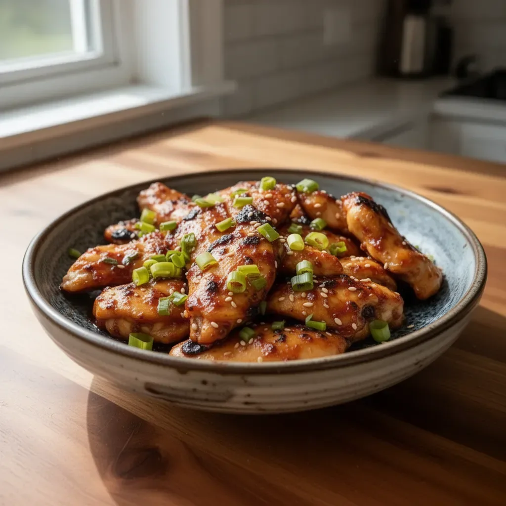Delicious Korean chicken breasts marinated in savory spices.