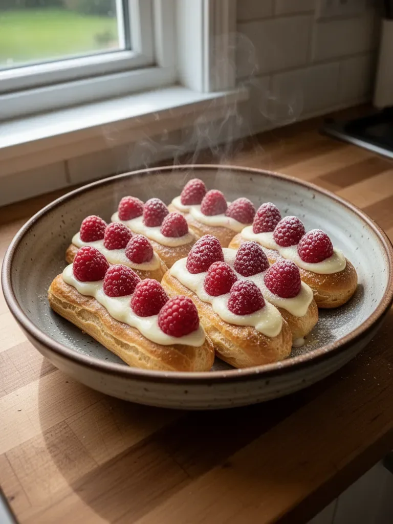 Lemon Raspberry Eclairs 4 Lemon Raspberry Eclairs