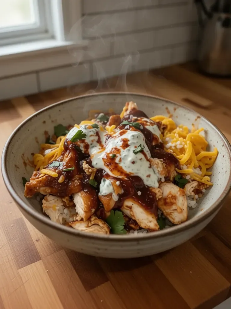Macro-Friendly BBQ Ranch Chicken Bowl