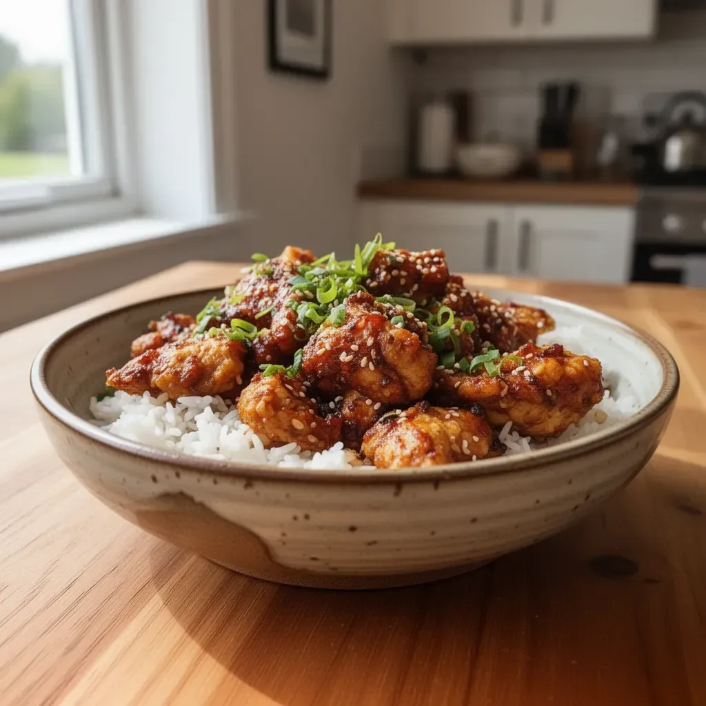 Plate of Marry Me Chicken served with herbs and pasta