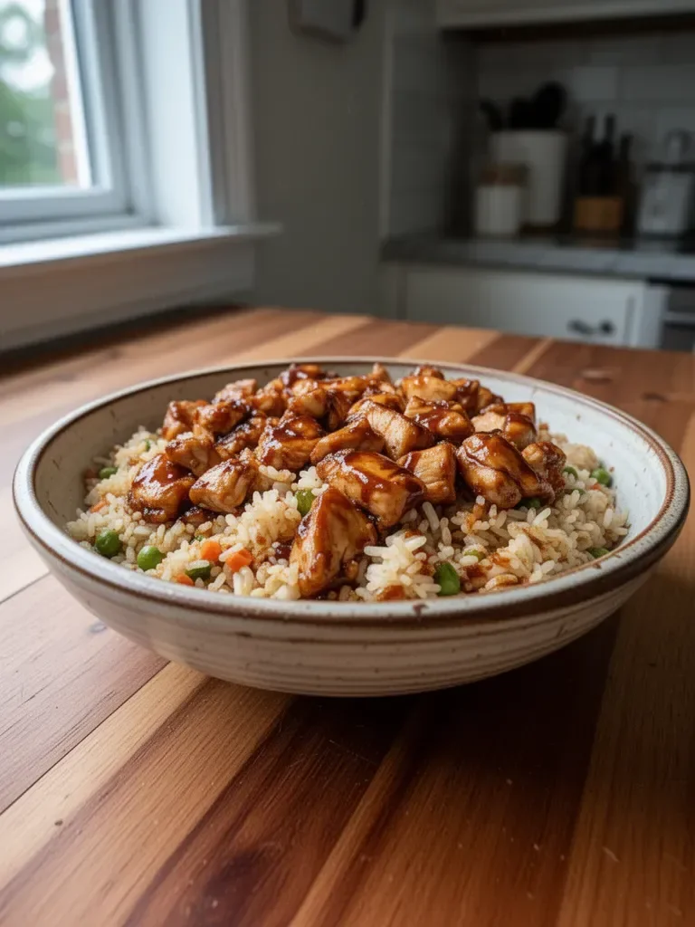 One-Pan Bold Honey BBQ Chicken Rice - a flavorful, easy dinner recipe