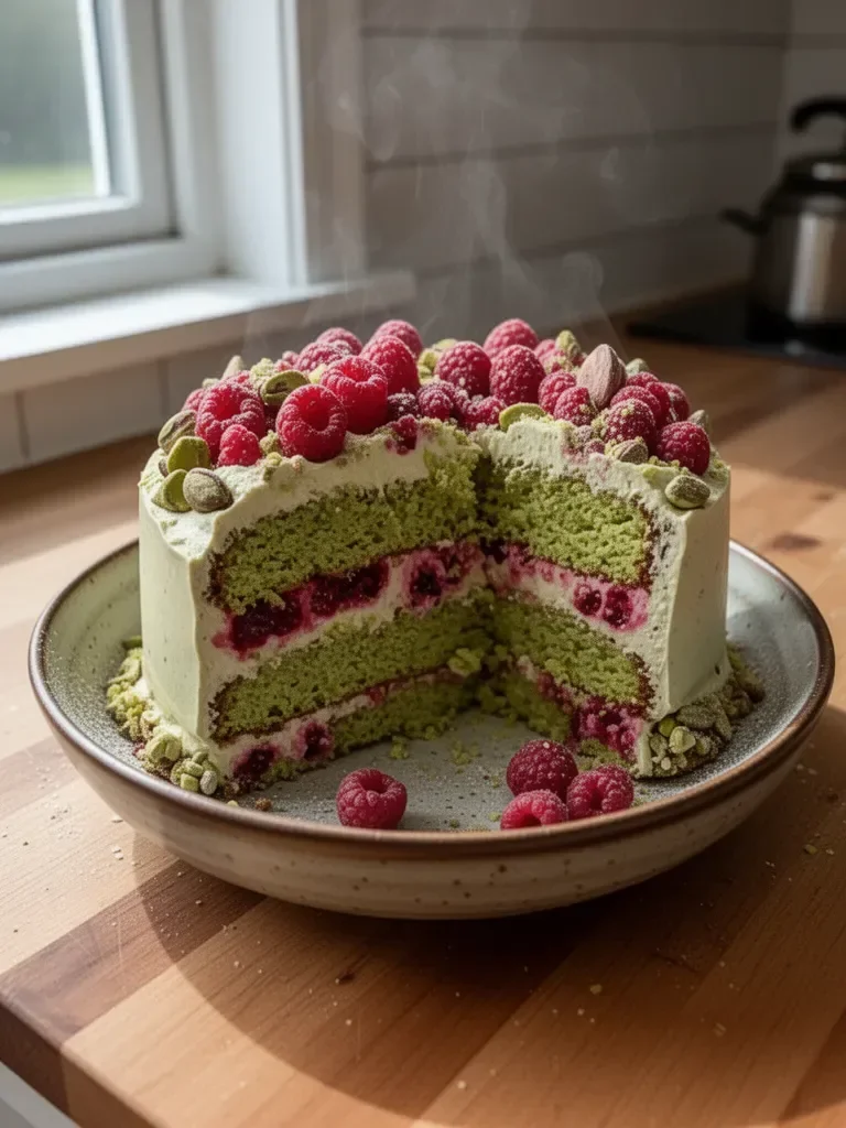 Pistachio Raspberry Cake