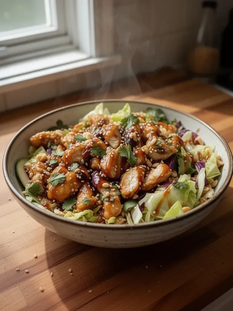 Sesame Chicken Cabbage Crunch Salad