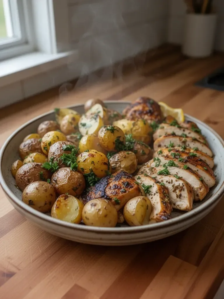 Sheet Pan Lemon Balsamic Chicken and Potatoes
