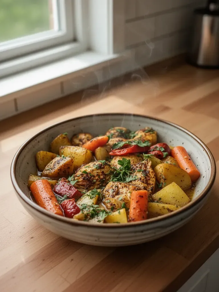 Slow Cooker Garlic Butter Chicken and Veggies