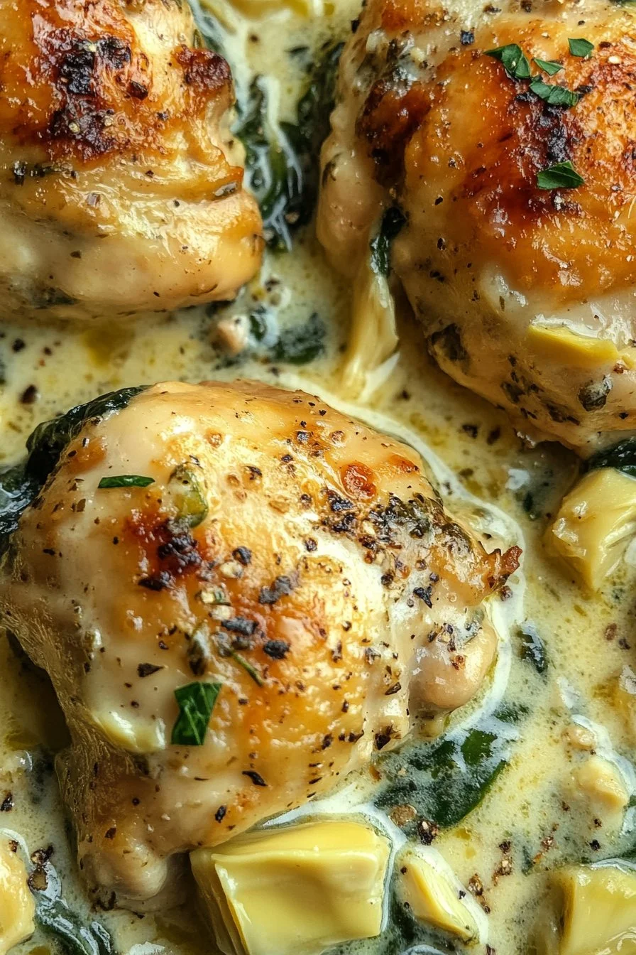 Slow Cooker Spinach Artichoke Chicken