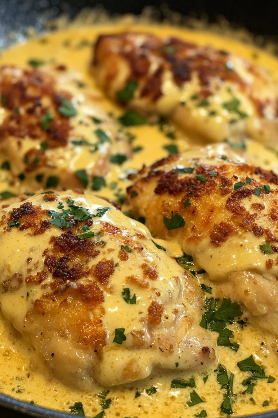 Smothered Cheesy Sour Cream Chicken