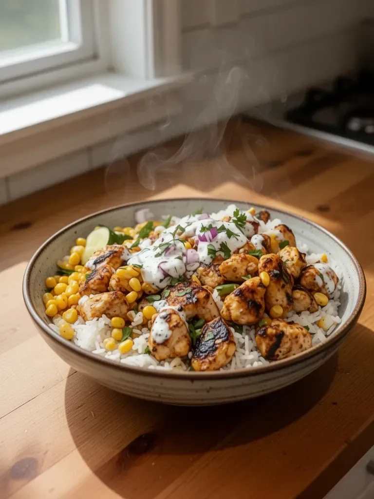 Street Corn Chicken Rice Bowl
