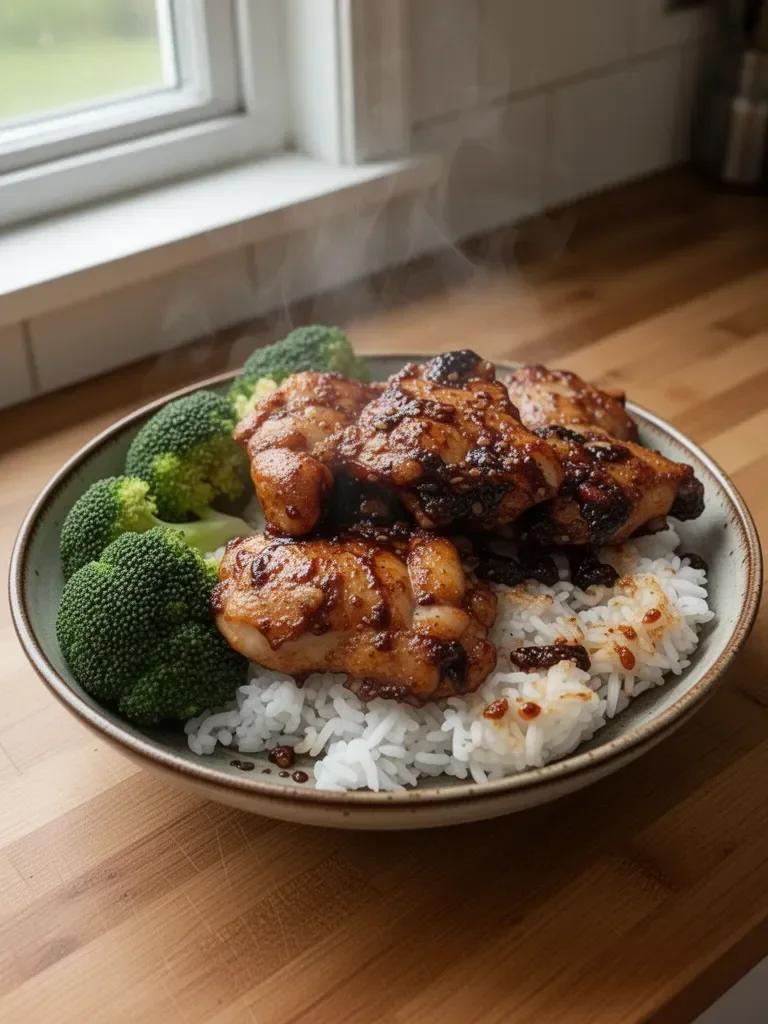 20 Minute Pan Fried Korean Soy Garlic Chicken Thighs
