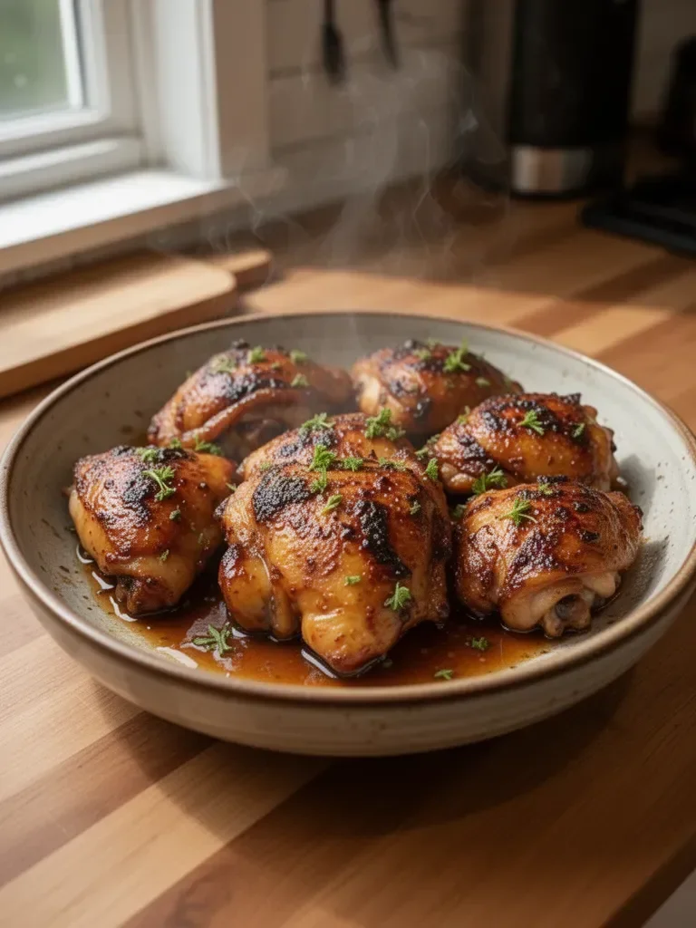 Baked Honey Garlic Boneless Chicken Thighs