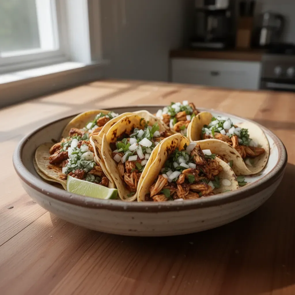 Delicious best chicken street tacos topped with fresh ingredients